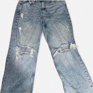 Distressed Blue Jeans